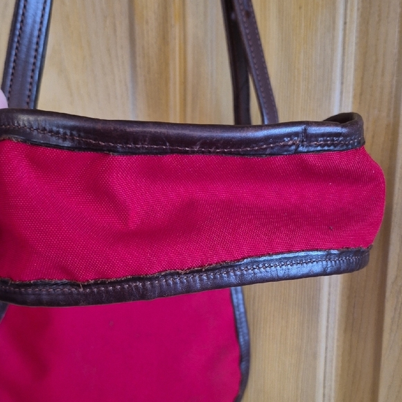 Rebecca Ray Designs Nylon And Leather Red Yellow Brown Crossbody Bag Equestrian - Picture 10 of 16